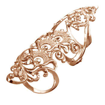 Золотое кольцо на две фаланги Узор Утум K181G