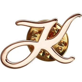 Фрачный значок Буква К из золота