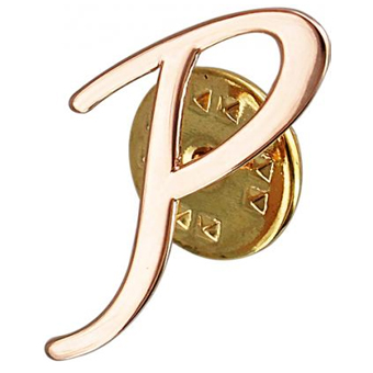 Фрачный значок Буква Р из золота