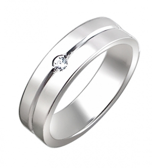 Обручальное кольцо из серебра 01О150077