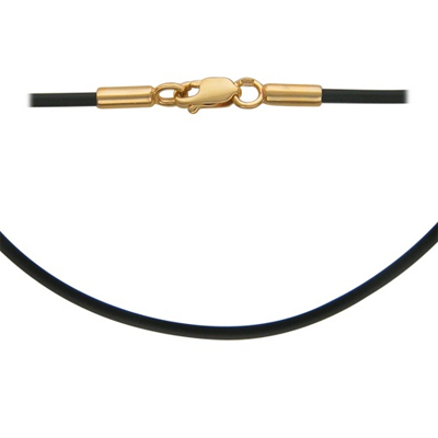 Колье-шнурок каучуковый с золотом 0РЛ010434