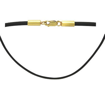Колье-шнурок каучуковый с золотом 0РЛ010434Ж