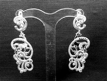 Серебряные якутские серьги Узор Утум CH147