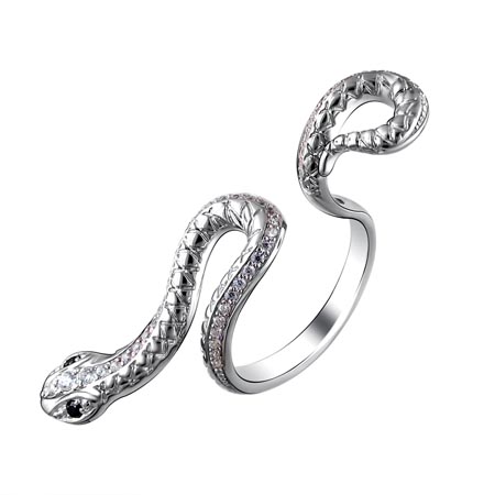 Кольцо серебряное Змея 01К258355