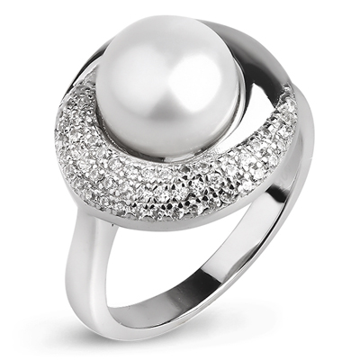 Серебряное кольцо De Luna с жемчугом FRR018