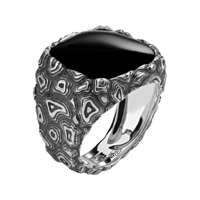 Перстень печатка Totem с агатом 01Т458790Ч