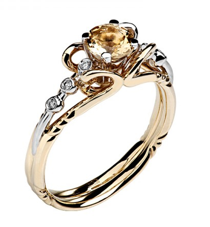 Золотое кольцо с бриллиантами 01К669681Ж
