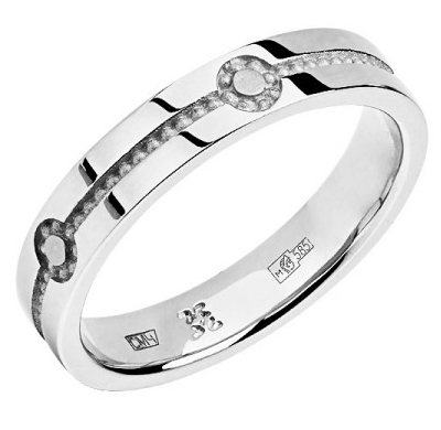 Обручальное кольцо из белого золота 01О020330