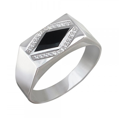 Перстень печатка из серебра 01Т455117