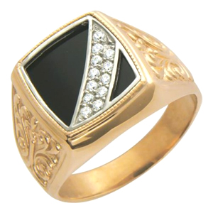 Перстень печатка из золота 01Т465007-1