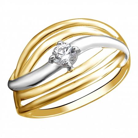 Золотое кольцо с фианитами 01К1312909Р