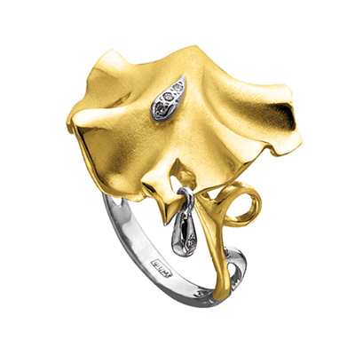 Золотое кольцо с бриллиантами БЕЛЫЕ РОСЫ К - 14046