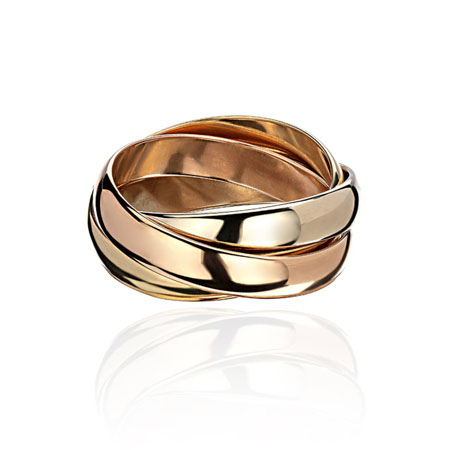 Обручальное кольцо из трех цветов золота Trinity 01О060269