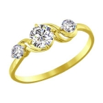 Кольцо из желтого золота со Swarovski Zirconia 81010184-2
