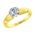 Кольцо из желтого золота со Swarovski Zirconia 81010311