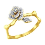 Кольцо из желтого золота с бриллиантами 1011583