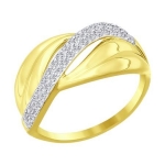 Кольцо из желтого золота с фианитами 016817-2