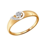 Кольцо из комбинированного золота с бриллиантами 1011407