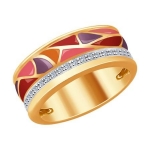 Кольцо из золота с эмалью и бриллиантами 1011756