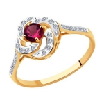 Кольцо из золота с бриллиантами и рубином 4010642