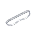 Кольцо на два пальца из серебра с фианитами 94012024