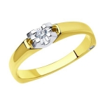 Кольцо из комбинированного золота с бриллиантами 1011661-2