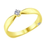 Кольцо из желтого золота с бриллиантами 1011664-2