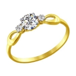 Кольцо из желтого золота со Swarovski Zirconia 81010310