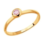 Кольцо из золота с розовым сапфиром 2011110