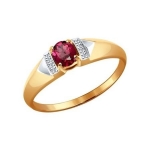 Кольцо из золота с бриллиантами и рубином 4010615