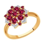 Кольцо из золота с бриллиантами и рубинами 4010639