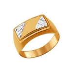 Печатка из золота с алмазной гранью 012613