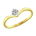 Кольцо из желтого золота со Swarovski Zirconia 81010223-2