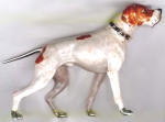 собака породы Пойнтер серебро с эмалью ST329