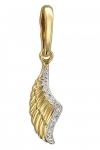 Золотая подвеска Крылья с бриллиантами 01П637424