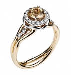 Золотое кольцо с бриллиантами 01К669683Ж