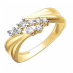 Золотое кольцо с фианитами 01К1312207Р