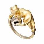 Золотое кольцо Альдзена с бриллиантами ИГРА К-24030