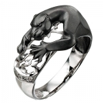 Золотое кольцо с бриллиантами ЧЕРНЫЙ ЯГУАР К-22045