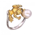 Золотое кольцо с бриллиантами ЦАРЕВНА-ЛЯГУШКА К - 24031