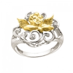 Золотое кольцо с бриллиантами ОТ ВСЕГО СЕРДЦА К-24023