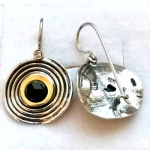 Серебряные серьги с ониксом и золотом MVE1343/1GON