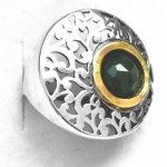 Серебряное кольцо Deno с ониксом и золотом MVR1037GON