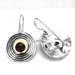 Серебряные серьги с гранатом и золотом MVE1343/1GGR