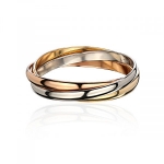 Обручальное кольцо из трех цветов золота Trinity