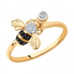 Кольцо Пчела из золота с бриллиантами 7010073