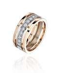Обручальное кольцо из золота с фианитами 01О160301