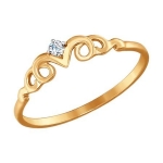 Кольцо из золота с фианитом 017323-4