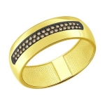 Кольцо из желтого золота с коньячными бриллиантами 1011645-2