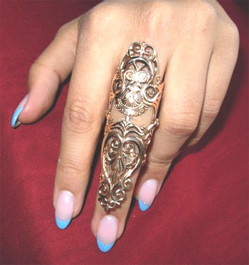 Золотое кольцо на две фаланги Узор Утум